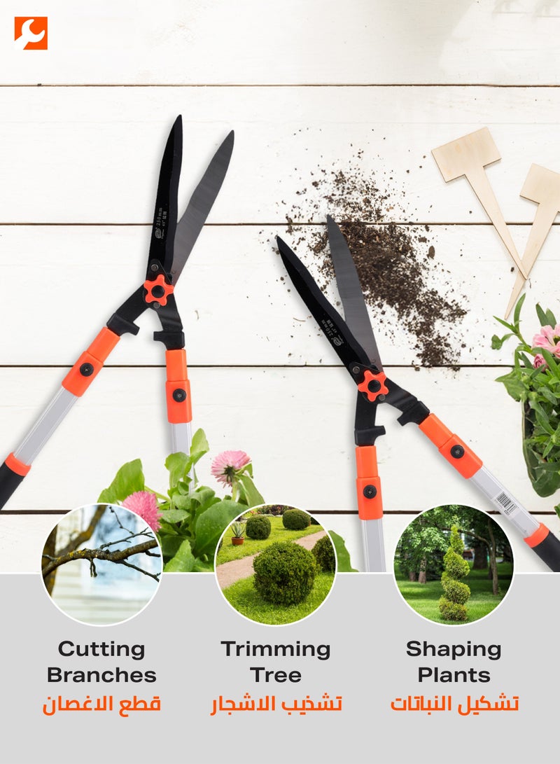 LAWAZIM Pro7 Adjustable Garden Shear|Hedge Shears for Trimming Borders, Boxwood, and Bushes, Hedge Gardening Shears with Carbon Steel Sharp Blades & Ergonomic Comfortable Handle - Image 4